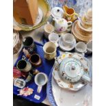 Ceramics including a Norville ware part tea and dessert service, celery vase, animal figures,