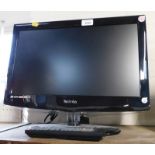 A Technika 18" LCD television with DVD player, model no X185/504G-GB-TCDU-UK, with remote.