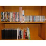 Books including literature, etc. some works of Agatha Christie, DVD's, chiefly action and adventure,