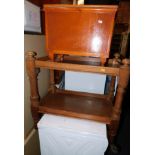 A Victorian mahogany two tier buffet or tea trolley, 80cm high, 76cm wide, 48cm deep, together