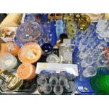 Pressed and cut table glassware, fruit sets, condiments, jugs, etc. (6 trays)