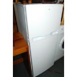 An unbranded fridge freezer, 114cm high.