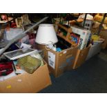 Games and toys, table lamps, vases and sundry ornaments, etc. (4 boxes)