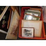 Victorian engravings, watercolours, prints, etc. (a quantity)