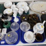 Ceramics and glass, including a Colclough part tea and dessert service, studio pottery coffee cups