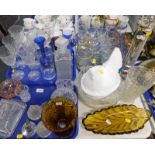 Table glass ware, including Britvic Pure Fruit Juices glasses, Galileo thermometer, and vases. (a