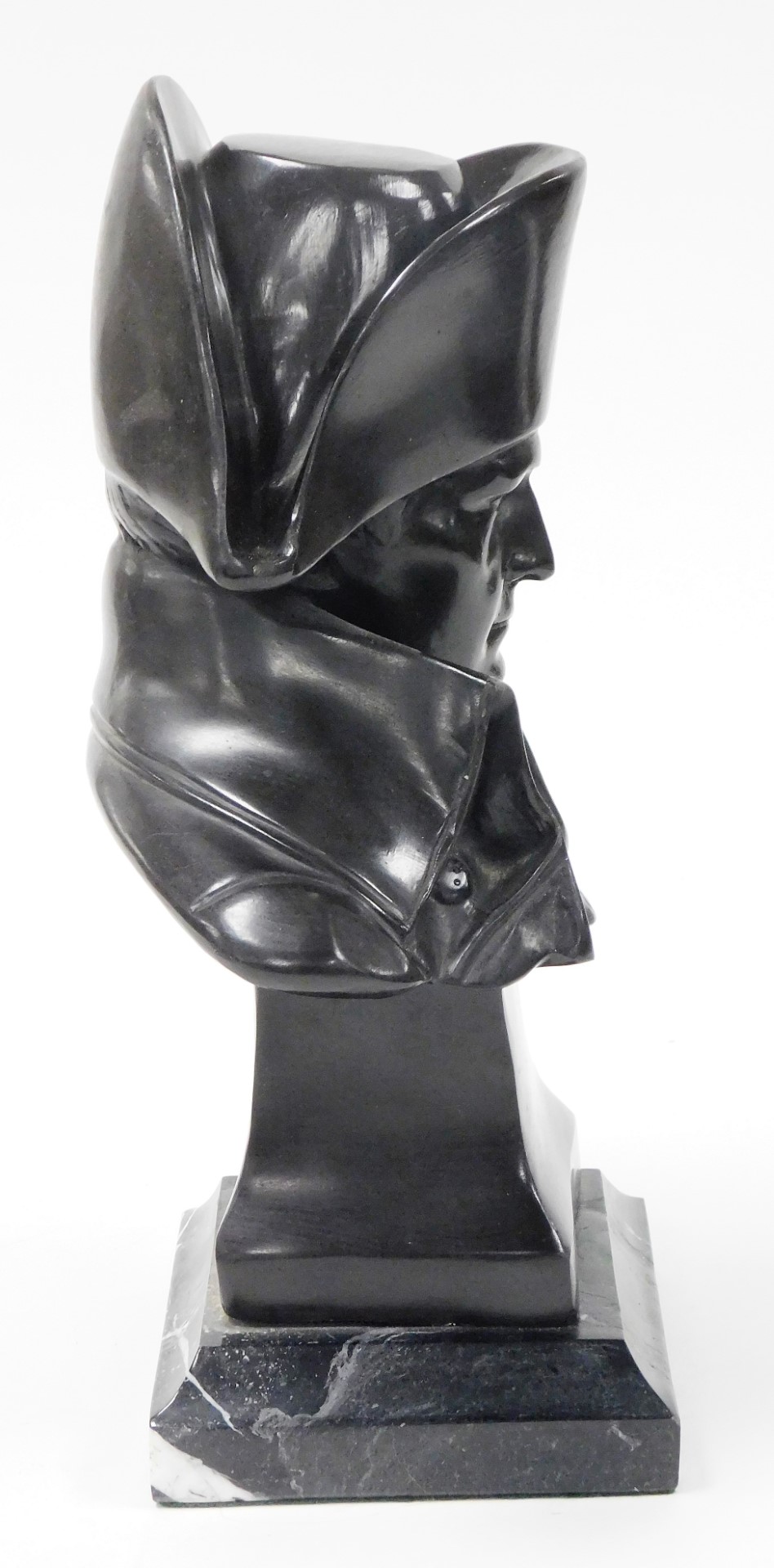 After Lecomte. A bronze bust of Napoleon, dated 82 on a square marble base, 35cm high, 15cm wide. - Image 4 of 5