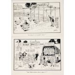 Terence Shelbourne (1930-2020). A group of pen and ink cartoons relating to Corby Sheep Fair, to