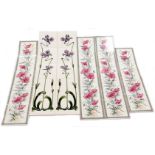 A group of wall tiles, to include Johnson floral wall tiles and a set of Holland Art Deco style wall