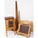 A group of artist's equipment, to include three artist's boards, two artist board measures, and an