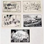 Terence Shelbourne (1930-2020). A group of pen and ink cartoons relating to Grantham Hospital and