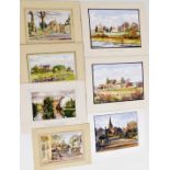 Terence Shelbourne (1930-2020). A group of local watercolours, to include Witham Dunston dated 94,