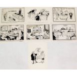 Terence Shelbourne (1930-2020). A group of pen and ink cartoons relating to court scenes and