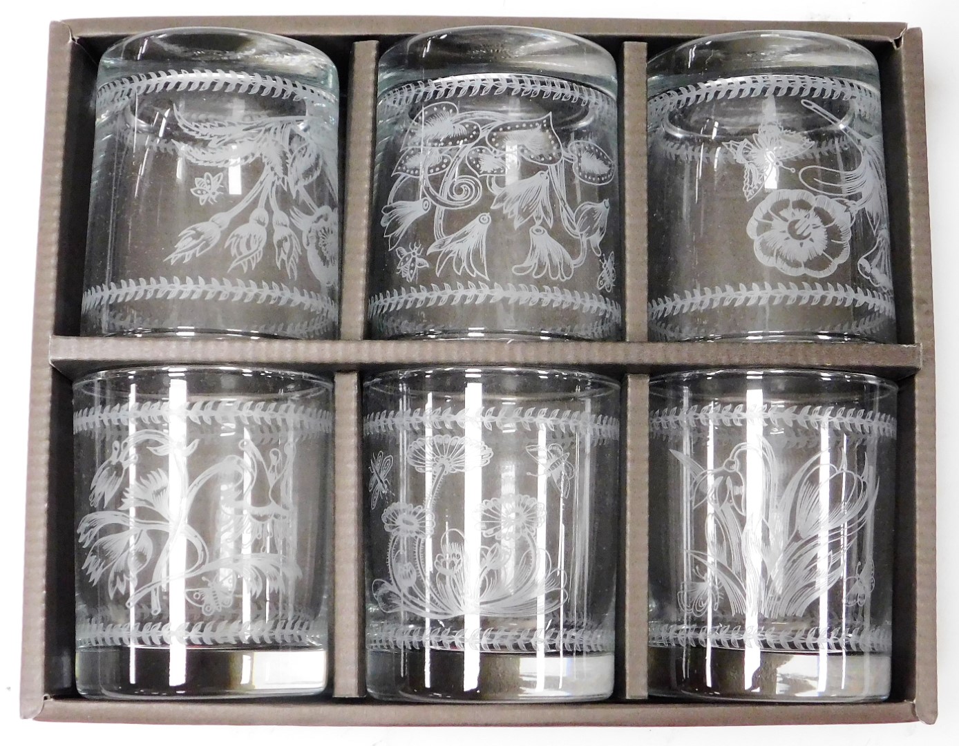 Two sets of Portmeirion glasses, to include six small tumblers and six highball glasses, each boxed. - Image 2 of 3