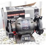 A Performance power CH150-4 150mm bench grinder, boxed.