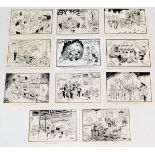 Terence Shelbourne (1930-2020). A group of pen and ink cartoons relating to Christmas, to include