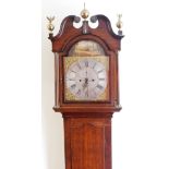 Richard Hackett Harringworth. An early 19thC longcase clock, painted clock dial, with figures in