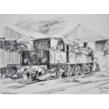 Terence Shelbourne (1930-2020). Nene Valley Railway, pencil sketch, signed titled and dated 19.06.