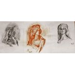 Terence Shelbourne (1930-2020). Three pencil sketches of figures, signed and dated May 197, 26cm x