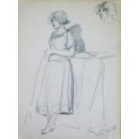 Morris Frederick Codner (1888-1958). Pencil sketch of a lady, 19.5cm x 15cm, framed and glazed.
