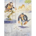 Terence Shelbourne (1930-2020). Monkey Nuts, watercolour, signed and dated 95, 30cm x 22cm, framed