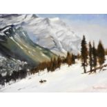 Terry Shelbourne (1930-2020). Winter mountain scene, oil on canvas, signed and dated '05, 50cm x