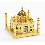 A Gold & Gem Pleasures of Gifting model of the Taj Mahal, with Swarovski crystal decoration, 10cm