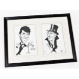 Terence Shelbourne (1930-2020). The Dean and Dick T caricature, framed and mounted, to include The