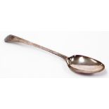 A George IV silver serving spoon, with fiddle pattern handle bearing initials DIM, Chester 1821,