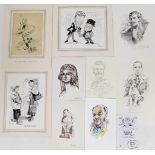 Terence Shelbourne (1930-2020). A group of frames and unframed pencil sketches, prints, etc., to