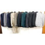 A large group of gentleman's evening jackets, varying colours and design, to include James Barry,