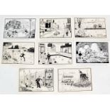 Terence Shelbourne (1930-2020). A group of pen and ink cartoons relating to various Grantham Scenes,