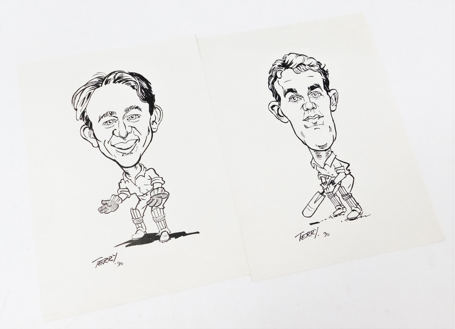 Terence Shelbourne (1930-2020). Various pen and ink caricatures, to include All Go In The Row, - Image 4 of 7