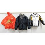*Three motor racing jackets, to include a Rebel Race Team motorcross childs leather jacket, a