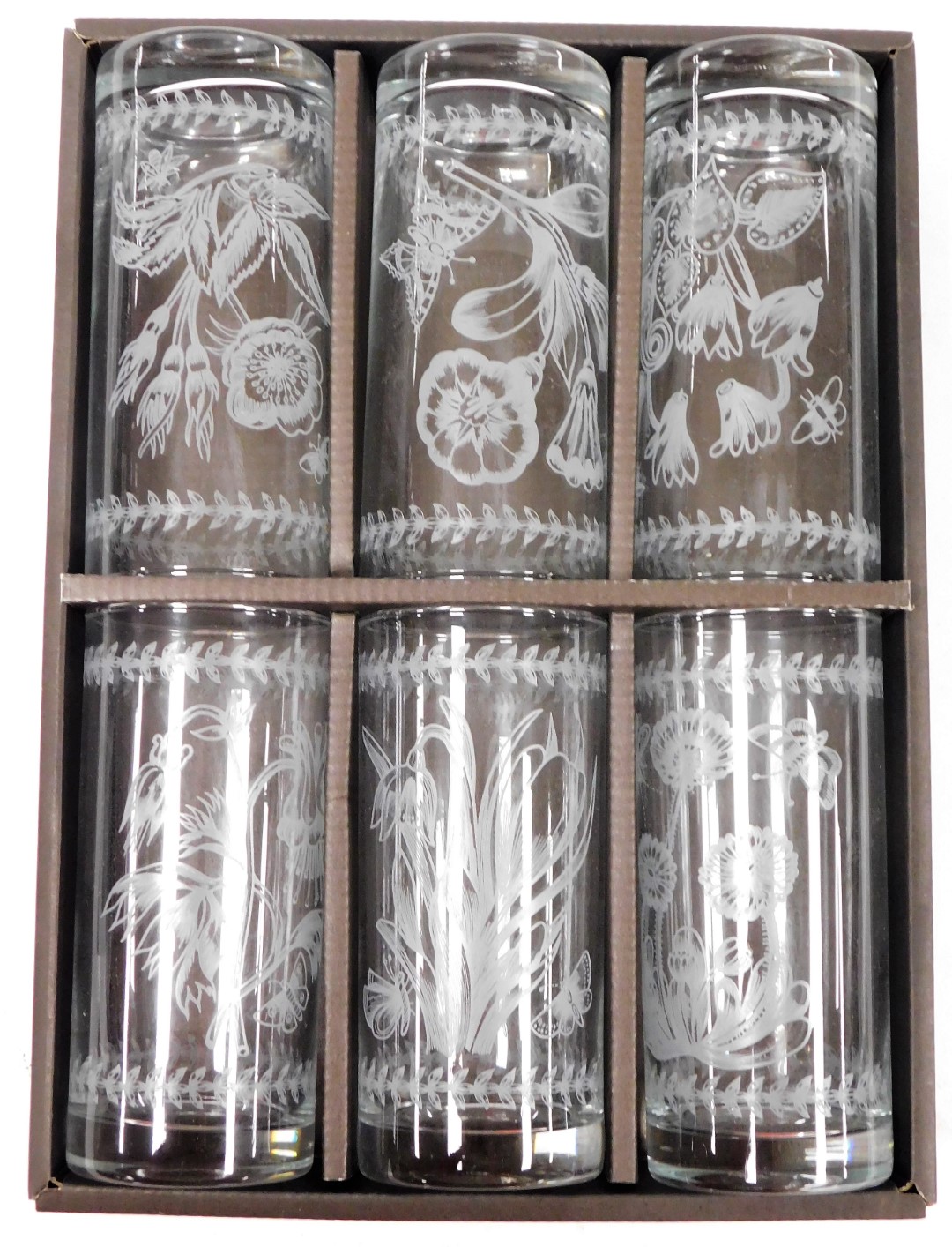 Two sets of Portmeirion glasses, to include six small tumblers and six highball glasses, each boxed. - Image 3 of 3