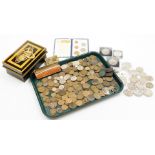 A quantity of decimal and pre-decimal coinage, to include collectors crowns, Britain's First Decimal