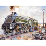 Terence Shelbourne (1930-2020). Sir Nigel Gresley Grantham locomotive, locomotive at the yard,