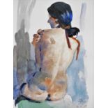 Terry Shelbourne (1930-2020). Female nude, watercolour, signed and dated 6.2.99., 35cm x 23cm,
