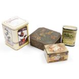 A group of tins, to include Colemans mustard tin, a Homemade Ginger Wafers tin, various buttons,