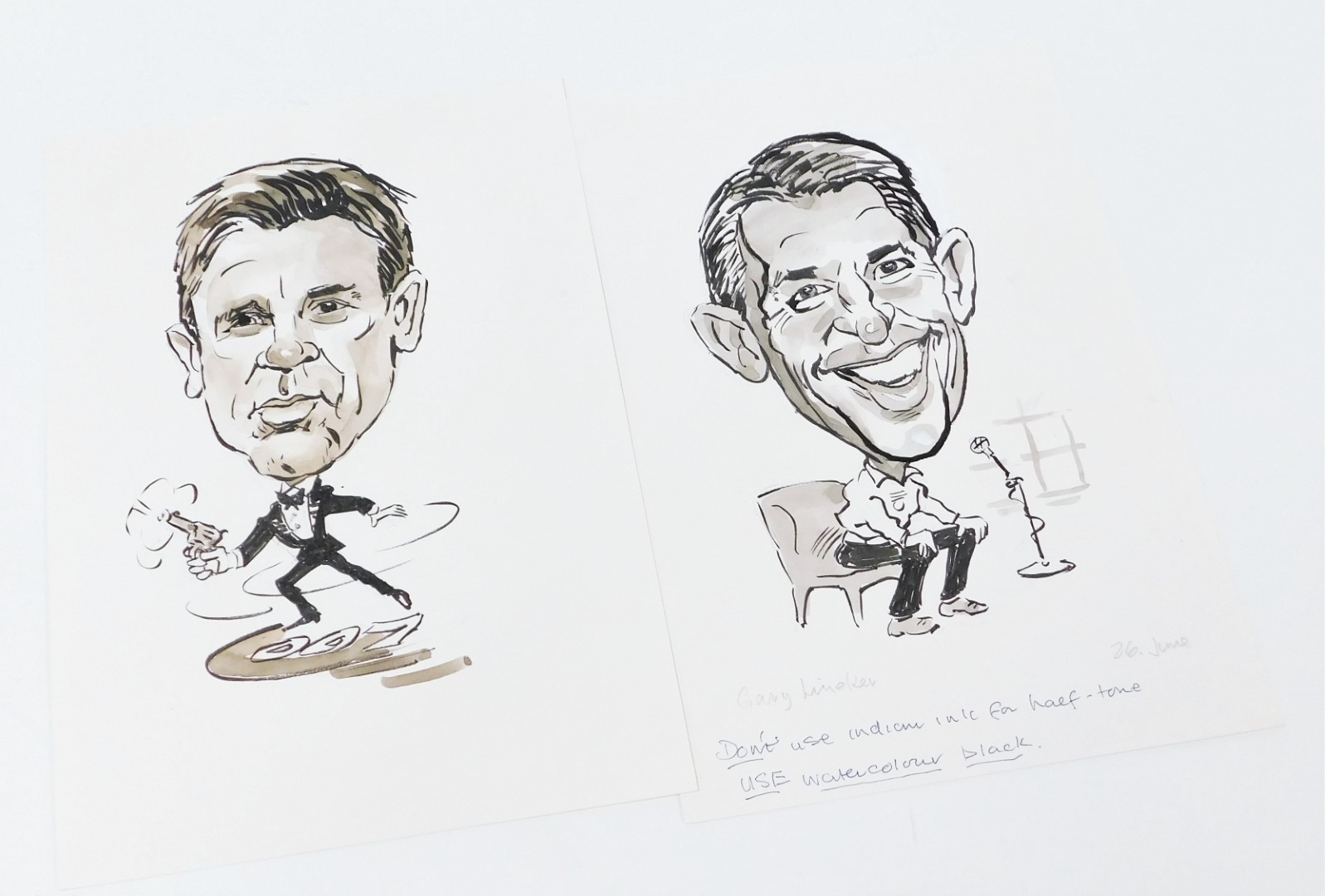 Terence Shelbourne (1930-2020). A group of caricature pen and ink drawings, to include 'Grantham - Image 7 of 7