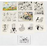 Terence Shelbourne (1930-2020). A group of pen and ink cartoons relating to Grantham and other