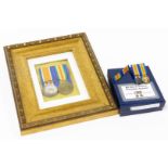 A framed set of World War II medals, awarded to a 5087 PTE G Welbourn Lincolnshire Regiment,