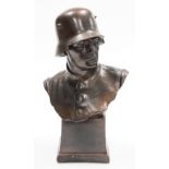 After Blasche. A bust of a military gentleman in dress, with various stamps and markings to rear,