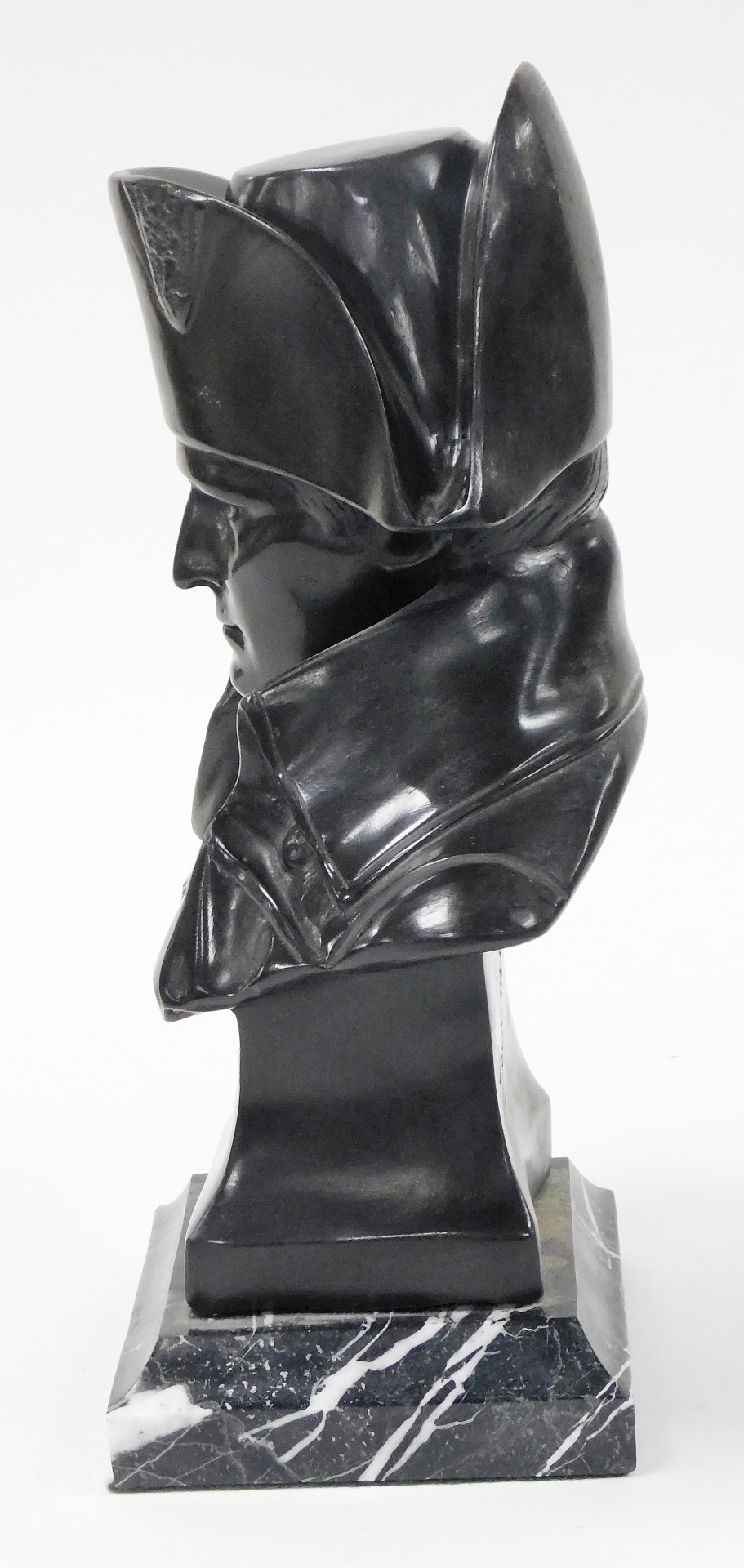 After Lecomte. A bronze bust of Napoleon, dated 82 on a square marble base, 35cm high, 15cm wide. - Image 2 of 5