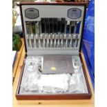 A cased Viners 44 piece canteen of silver plated cutlery.