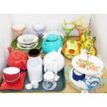 Various household ceramics and effects, to include teapots, commemorative china, sundae dishes,