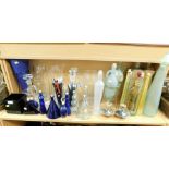 A quantity of glassware, to include medicine bottles, storage bottles, ice pail bucket, spice