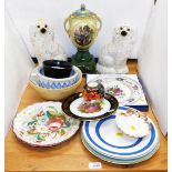 A group of ceramics and effects, to include various collectors plates, Limoges, Poole and Aynsley, a
