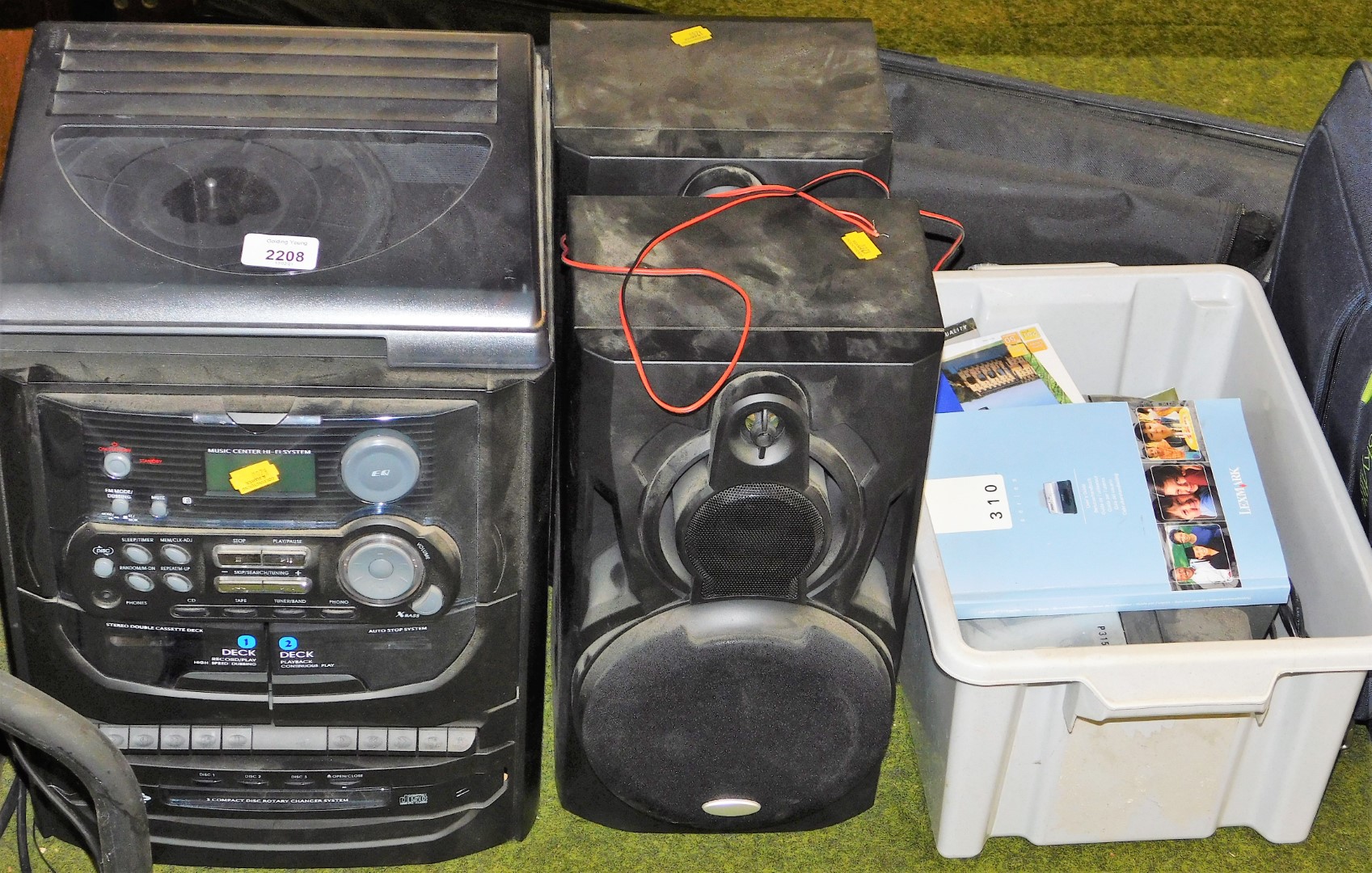 A Music Centre hi-fi system, and a Kodak colour printer with ink and various gloss photograph paper.