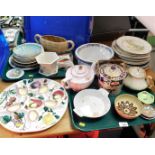 Various ceramics and effects, to include a hors d'oeuvres dish, wall plaque, Midwinter cook wares,